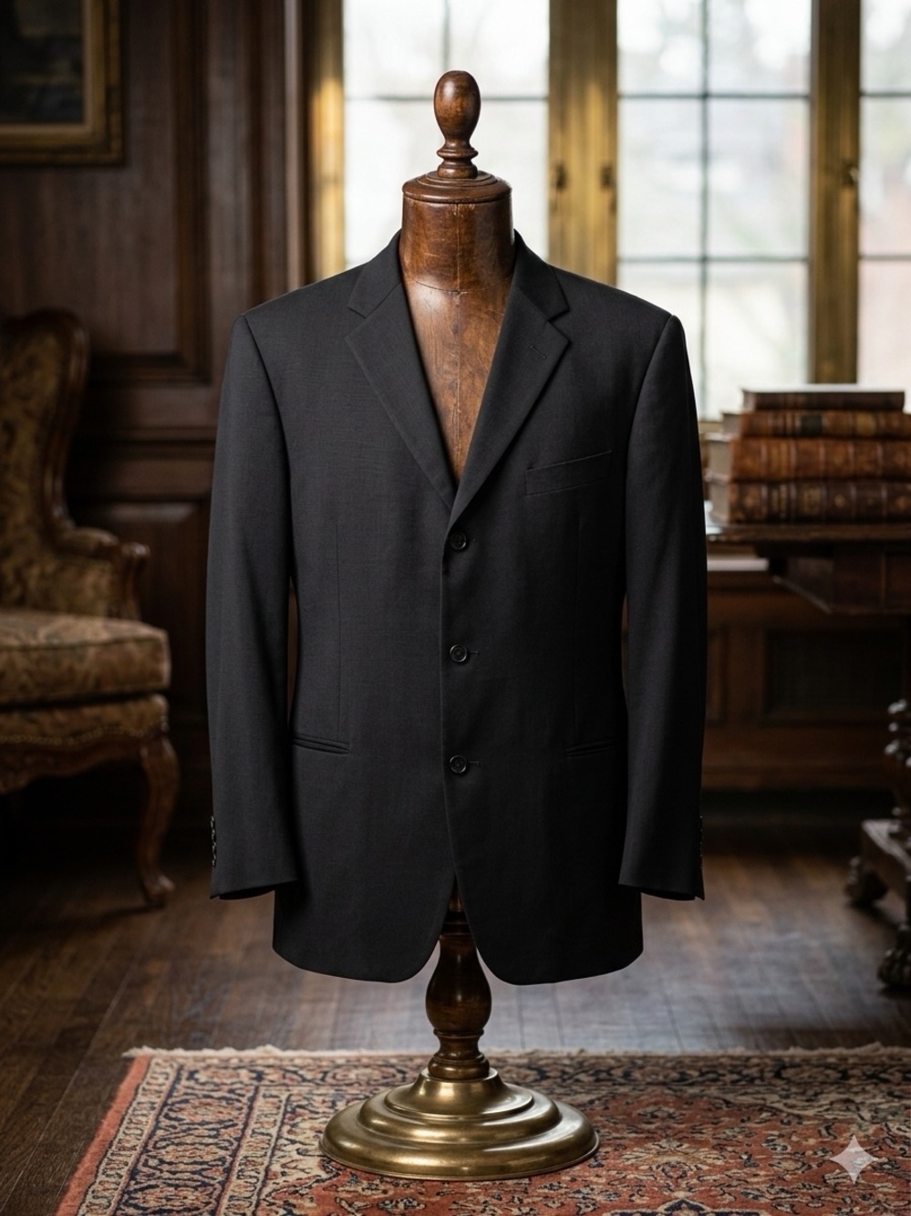 HUGO BOSS Einstein/Beta US 100% Virgin Wool 3-Button Suit Jacket Blazer Black 44